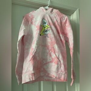 Bananas Monkey tie dye pink sweatshirt NWT youth large